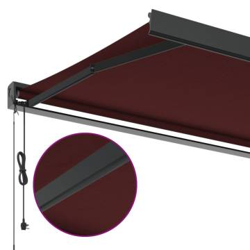 Automatic Retractable Awning Burgundy 350x250 cm - Hipomarket