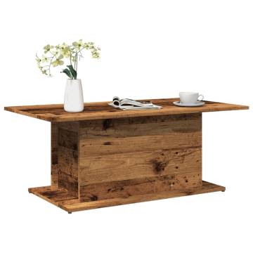 Coffee Table Old Wood - Durable Engineered Wood, 102x55.5cm