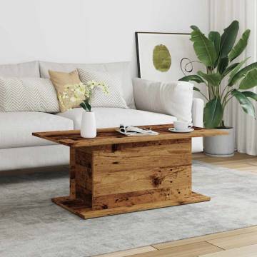 Coffee Table Old Wood - Durable Engineered Wood, 102x55.5cm