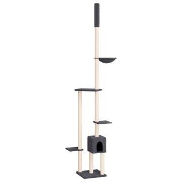 Floor to Ceiling Cat Tree - Dark Grey (258.5-284.5 cm)