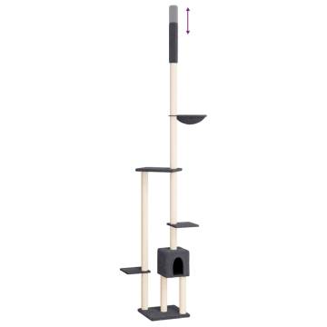 Floor to Ceiling Cat Tree - Dark Grey (258.5-284.5 cm)