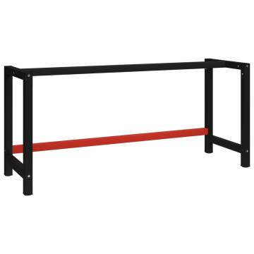 Durable Metal Work Bench Frame - Black & Red, 175x57x79 cm