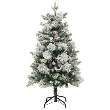 Pre-lit Christmas Tree with Flocked Snow & Cones - 120 cm