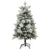 Pre-lit Christmas Tree with Flocked Snow & Cones - 120 cm