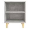 Scandinavian Bed Cabinets with Solid Wood Legs - 2 pcs Grey