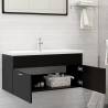 Stylish Black Sink Cabinet with Built-in Basin - Hipomarket