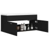 Stylish Black Sink Cabinet with Built-in Basin - Hipomarket