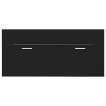 Stylish Black Sink Cabinet with Built-in Basin - Hipomarket