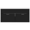 Stylish Black Sink Cabinet with Built-in Basin - Hipomarket