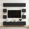  8 Piece TV Cabinet Set Black Engineered Wood Colour black Quantity in Package 1 Width 200 cm 