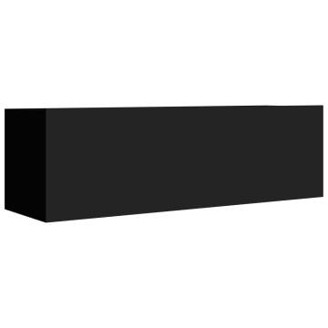 8 Piece TV Cabinet Set - Black Engineered Wood | Hipo Market