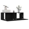 8 Piece TV Cabinet Set - Black Engineered Wood | Hipo Market