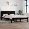  Bed Frame without Mattress Black 135x190 cm Double Solid Wood Colour black Size 135 x 190 cm 