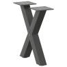 X-Shaped Coffee Table Legs - Anthracite Steel - 2 pcs