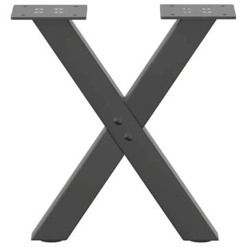 X-Shaped Coffee Table Legs - Anthracite Steel - 2 pcs