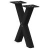 X-Shaped Coffee Table Legs - Black Steel | 2 pcs | 40x(30-31) cm