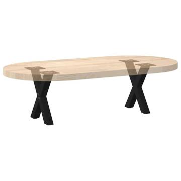 X-Shaped Coffee Table Legs - Black Steel | 2 pcs | 40x(30-31) cm