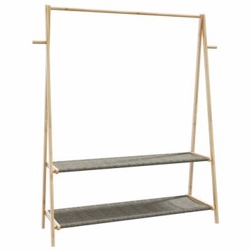 Bamboo Clothes Rack with Shelves - 132x45.5x150.5 cm