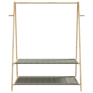 Bamboo Clothes Rack with Shelves - 132x45.5x150.5 cm