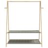 Bamboo Clothes Rack with Shelves - 132x45.5x150.5 cm