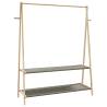 Bamboo Clothes Rack with Shelves - 132x45.5x150.5 cm