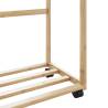 Bamboo Clothes Rack with Shelves & Wheels - 90x35x155 cm