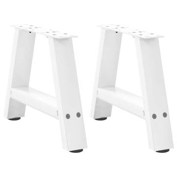 A-Shaped Coffee Table Legs - 2 pcs White 40x(30-31) cm Steel