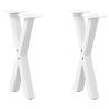 X-Shaped Coffee Table Legs - White Steel (2 pcs) | HipoMarket