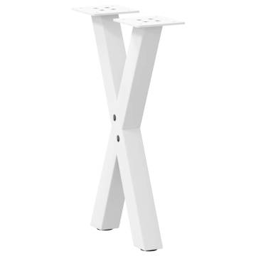 X-Shaped Coffee Table Legs - White Steel (2 pcs) | HipoMarket