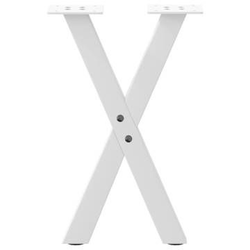 X-Shaped Coffee Table Legs - White Steel (2 pcs) | HipoMarket