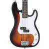 Electric Bass Guitar for Beginners - Brown & White 4/4 46"