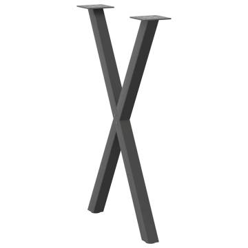 X-Shaped Dining Table Legs - Anthracite Steel | Hipomarket UK