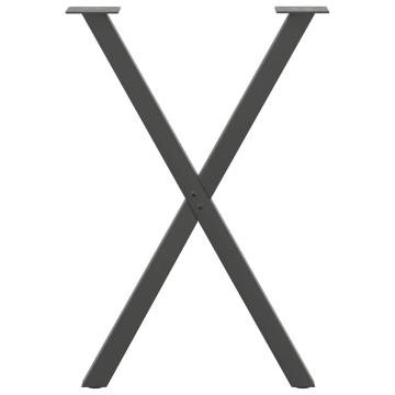 X-Shaped Dining Table Legs - Anthracite Steel | Hipomarket UK