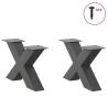 X-Shaped Coffee Table Legs - Anthracite Steel (60x30-31cm)