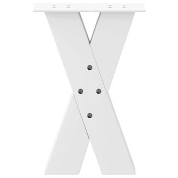 X-Shaped Coffee Table Legs - 2 pcs White Steel - 28x(42-43) cm