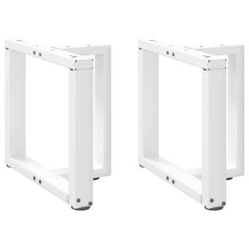 T-Shaped Coffee Table Legs - 2 pcs White Steel - 50x25x(42-43) cm