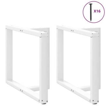 T-Shaped Dining Table Legs - White Steel - 2 pcs | HipoMarket