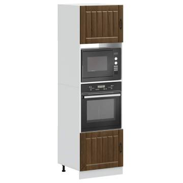 Kalmar Brown Oak Oven Cabinets - 2 pcs | Hipomarket UK