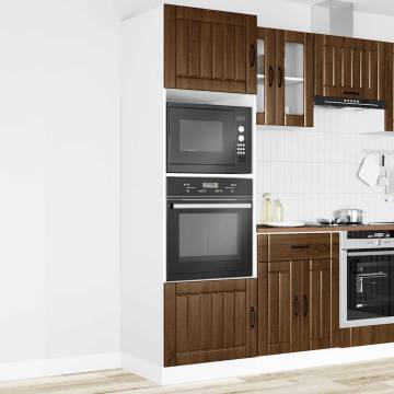 Kalmar Brown Oak Oven Cabinets - 2 pcs | Hipomarket UK