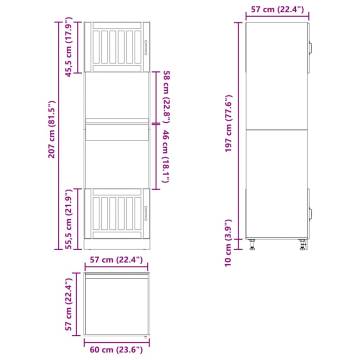 Kalmar Brown Oak Oven Cabinets - 2 pcs | Hipomarket UK