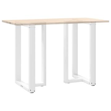 Bar Table Legs T-Shaped - 2 pcs White Steel 60x35x(91-92) cm