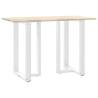 Bar Table Legs T-Shaped - 2 pcs White Steel 60x35x(91-92) cm