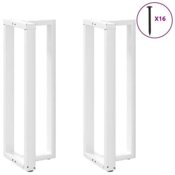 Bar Table Legs T-Shaped 2 pcs White Steel - Durable & Stylish