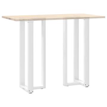 Bar Table Legs T-Shaped 2 pcs White Steel - Durable & Stylish