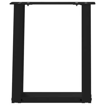 U-Shaped Coffee Table Legs 38x(42-43) cm Black Steel - 2 pcs