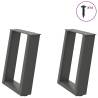 U-Shaped Coffee Table Legs - 2 pcs Anthracite Steel 38 cm