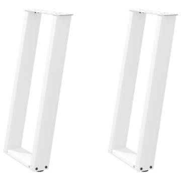 U-Shaped Console Table Legs - White Steel - 38x(72-73)cm