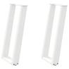 U-Shaped Console Table Legs - White Steel - 38x(72-73)cm