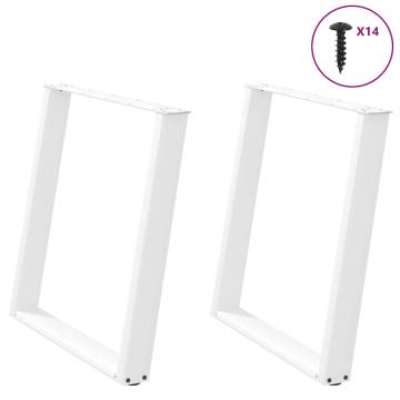 vidXL U-Shaped Dining Table Legs - White Steel (2 pcs)