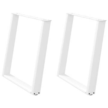 U-Shaped Dining Table Legs - White Steel (2 pcs)